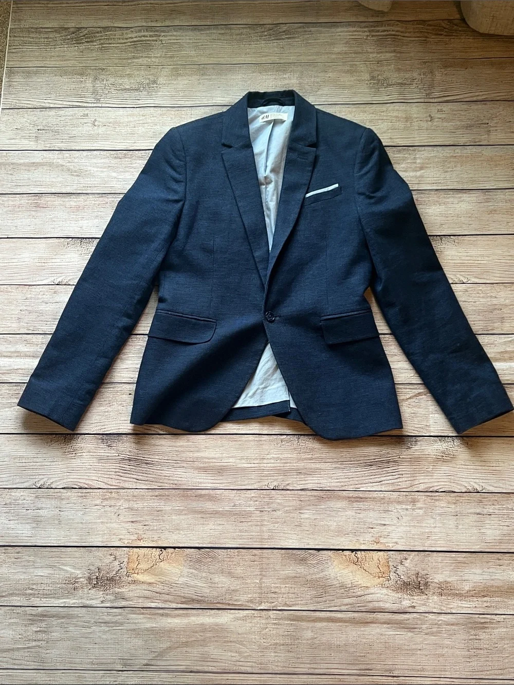 Boys Size 11-12 H&M Navy Suit Linen